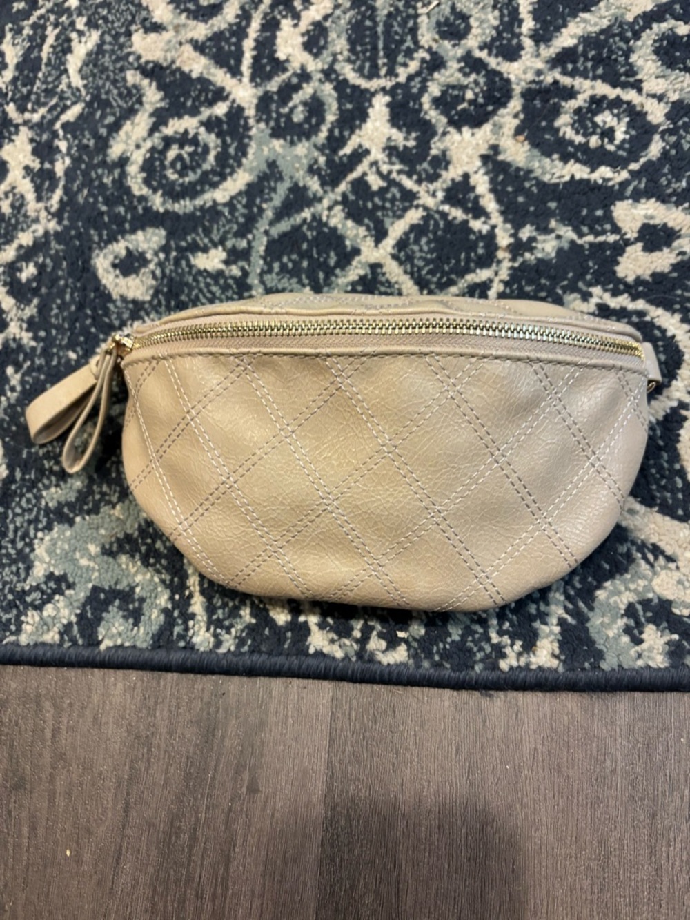 Urban Expressions Quilted Mini Crossbody Belt Bag - Beige